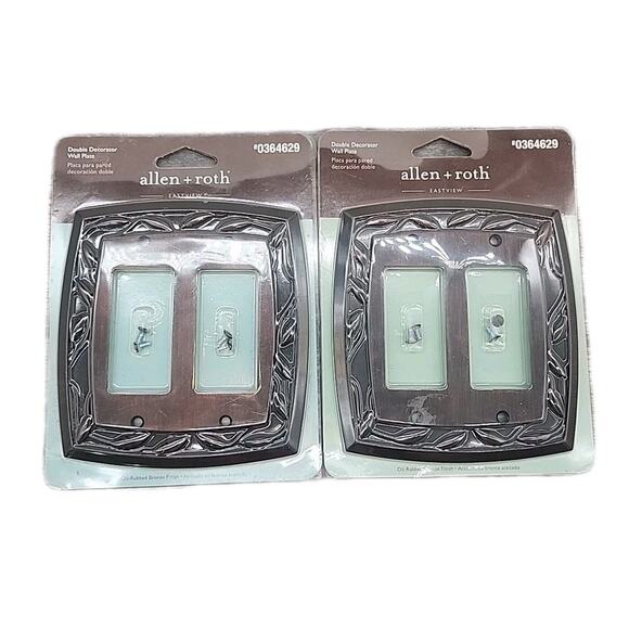 2Pack Allen + Roth Double Decorator Wall Plates Dark Oil-Rubbed Bronze [69] - Picture 1 of 10